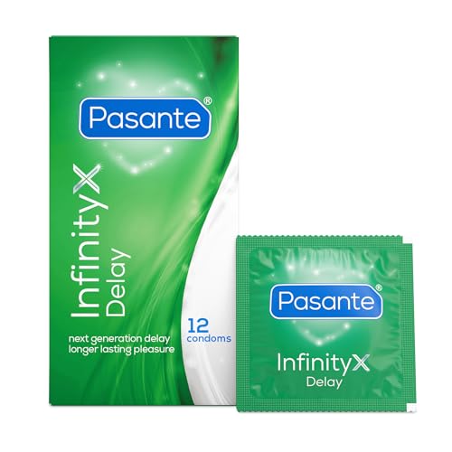 Pasante Infinity X Delay Condoms with Benzocaine 12 Pack | Longer Lasting Performance