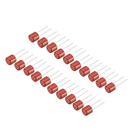 uxcell® 20Pcs DIP Mounted Miniature Cylinder Slow Blow Micro Fuse T2.5A 0.5A 250V Red