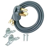 Eastman 61249 3-Prong Electric Dryer Cord, 30 Amps, 4 Ft Length, Grey