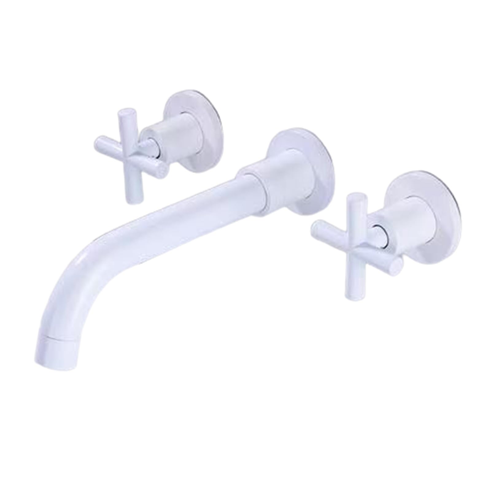 Robinet mural de salle de bain blanc contre encombrement lavabo - 4