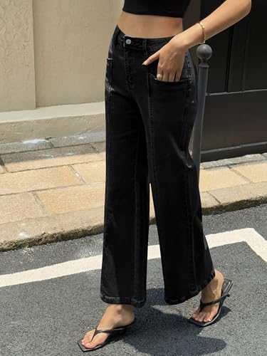 Cicy Bell Womens Wide Leg Jeans High Waisted Vintage Loose Baggy Flare Denim Pants with Pockets3