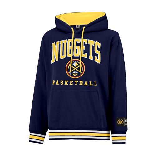 Ultra Game Mens NBA Official Premium Embroidered MVP Hoodie Sweatshirt Denver Nuggets Team Color Medium