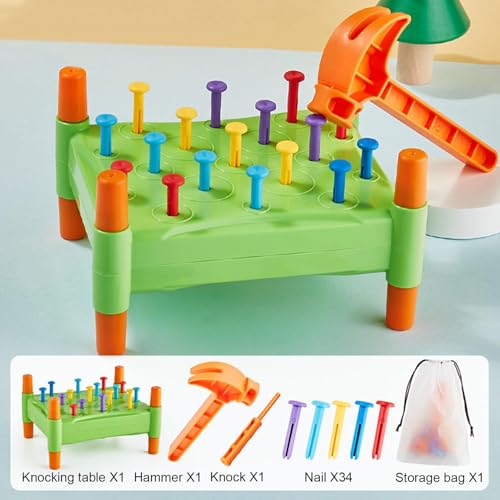 Desarrollo de la infancia con juego de golpear martillos para niños 7