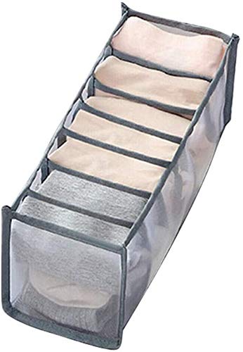 FOHYLOY - Organizador de cajones para ropa interior, calcetines para sujetador, cajas de almacenamiento, organizador para armario plegable, divisor de cajones, para guardar sujetador (7 cuadrículas)