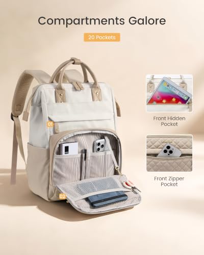 Image of LOVEVOOK Laptop Backpack Women Quilted Teacher Nurse Work Backpack Purse