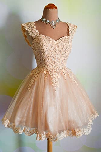 Image of Sweetheart Homecoming Dress Lace Appliques Prom Dress Beaded Lace Mini Dresses