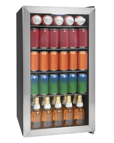 Image of Igloo 3.5 Cu. Ft. Mini Fridge - Stainless Steel Single Door Compact Beverage Refrigerator with Shelves for Homes, Dorms & Offices- Keep Snacks and Drinks Cool with Temperature Control Mini Fridge