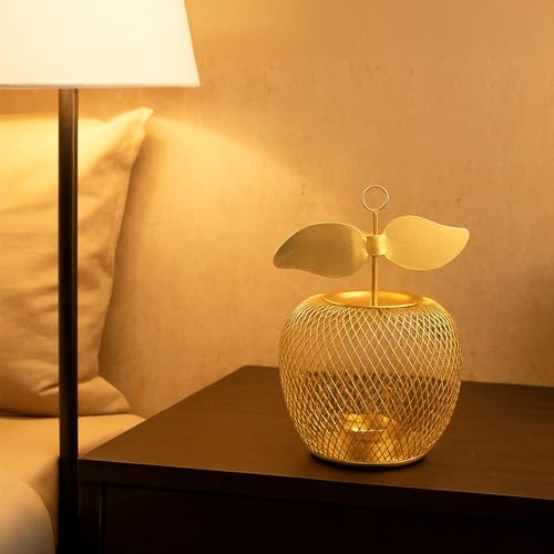 Image of MARKET 99 Metal Apple T-Light Holder Golden | Decorative Tealight Candle Stand for Diwali, Christmas & Festive Home Decor | Elegant Tabletop Accent for Weddings, Birthdays, Parties & Gifting