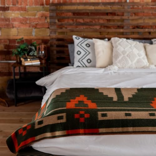 Image of Arcturus Rainier Wool Blanket, for Home or Camping, Lone Pine, Twin | 70% Wool, 550 GSM, Warm Even When Wet, Naturally Fire-Retardant, Triple-Washed, Home & Outdoor Adventures, 64 inch x 88 inch, 4.5 lb