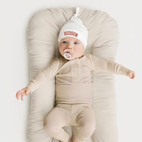 Personalized Newborn Hospital Baby Newborn Hats 3PC Set Knot Beanie Hats Soft for Infant Baby Girls Boys Caps 0-6 Months 7