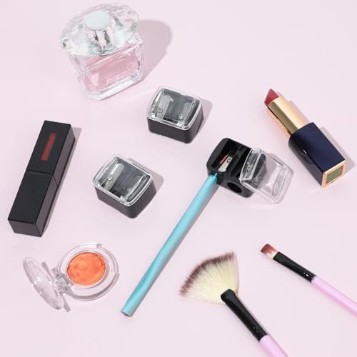 Image of 5 Pcs Cosmetic Pencil Sharpener, Eyeliner Sharpener Makeup Sharpener Small Lip Pencil Sharpener Manual Cosmetic Pencil Sharpener for Eyeliner Lip Liner Pencils (Black)