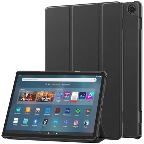 ODQQDO Case for Fire Max 11(2023) Shockproof PU Leather Multi-Angle with Auto Sleep/Wake(Black)