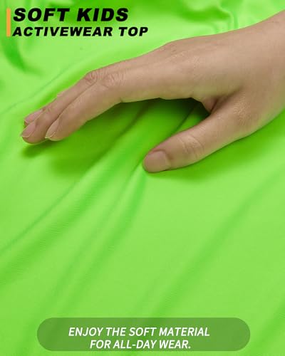 Image of Boys Shirts Athletic Dry Fit Neon T Shirts Short Sleeve Kids Youth Moisture Wicking Quick Dry Sports Training Performance Tee