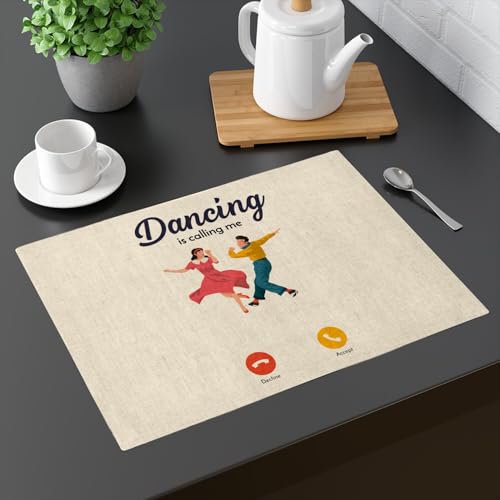 Sets de table en lin haut de gamme grand format collection exclusive Dancing is Calling Me