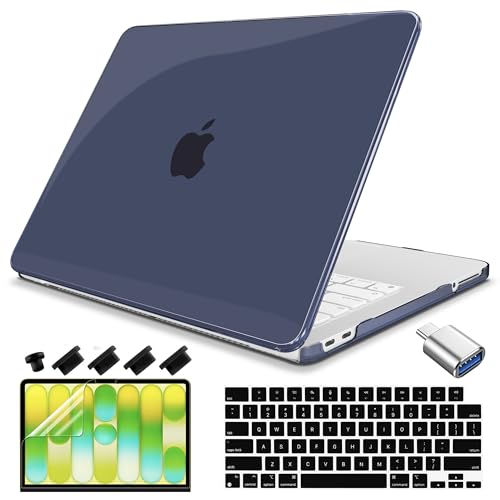 Coque MacBook Neo 13 A18 Pro rigide haute finition indigo cristal et accessoires premium