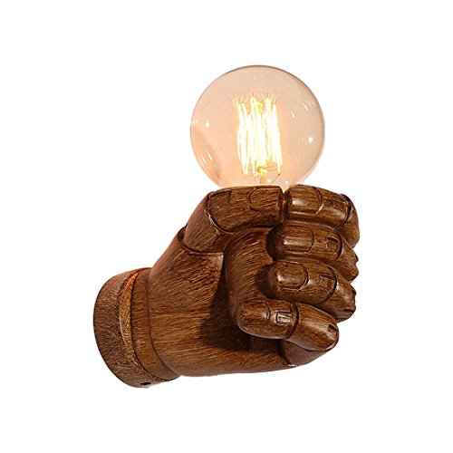 WOVELOT Applique murale de poing de main gauche retro en resine du style de decoration de Loft industriel antique,applique murale E27 vis interface