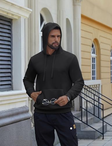 COOFANDY Men's Hooded Pullover Casual Long Sleeve Drawstring Gym Hoodies Sweatshirts with Pocket2