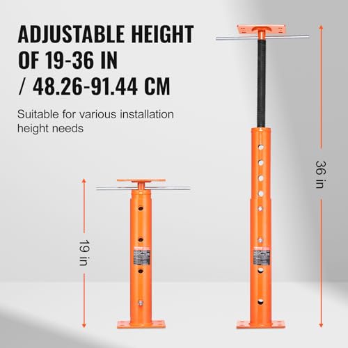VEVOR House Floor Jack, 19"-36" Height Range, 18000 lbs Max Load Capacity, Adjustable Support Beam Basement Jack Post Pole for Leveling, Lift Support Steel Telescoping Jack Post for Temporary Support by VEVOR - Image 3