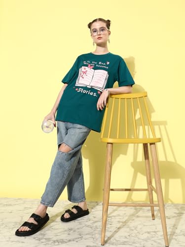 Image of Dillinger Blue Graphic Oversized T-Shirt