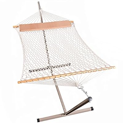 Lazy Daze Hammocks 12 Feet Steel Hammock Stand with Cotton Rope Hammock Combo,Quilted Polyester Hammock Pad and Pillow… 41Cz6Goz0DL. SS400