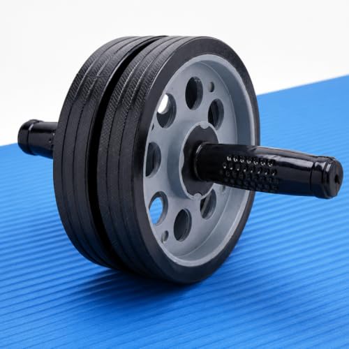 Image of Instafit AB Roller Wheel for Men and Women for Abdominal Exercise Core Workouts with Knee Mat (Multicolor) (Grey)