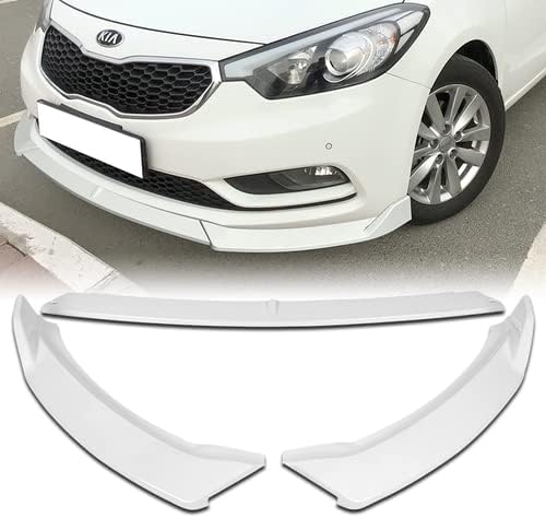 3 Pieces Front Bumper Lip Spoiler Splitter Side Body Kit Trim Protection Compatible with 2014-2016 Kia Forte Sedan 4CYL / 1.8L / 2.0L, 2015 (Painted Black)