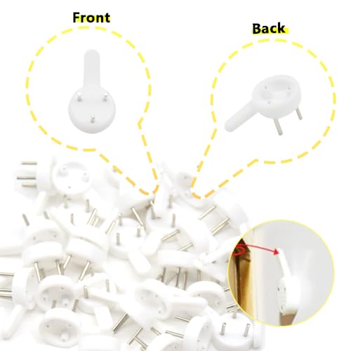 Image of 100 PCS Picture Hanging Hooks Plastic Invisible Nail Hangers Concrete Wall Hooks Hardwall Picture Hangers Picture Hook for Photo Frame Decorations (XK-SL /25x15x5mm)