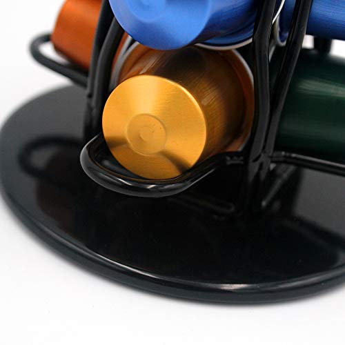 Coffee Capsules Holder for Nespresso, Coffee Pod Holder for Nespresso 40 Coffee Capsules, Rotating Design, Elegant and Modern Finish, Coffe Storage Rack for 40 Pcs Pods Coffee Holder Stand