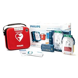 Philips HeartStart Home AED Defibrillator with Slim Carry Case and Adult AED Training Pads Cartridge