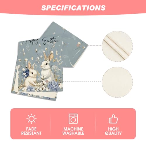 Artoid-Mode-Bunny-Rabbit-Hydrangea-Happy-Easter-Table-Runner-Seasonal-Spring-Kitchen-Dining-Table-Decoration-for-Home-Party-Decor-13×72-Inch Artoid Mode Bunny Rabbit Hydrangea Happy Easter Table Runner Seasonal Spring Kitchen Dining Table Decoration for Home Party Decor 13×72 Inch