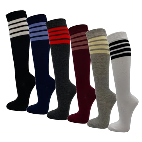 Image of SocksKnee Women Multi-Pack Colorful Variety Design Assorted Activewear Knee-High Stocking Socks, 9-11