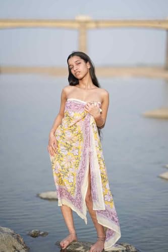 Hand Block Print Scarf Indian Cotton Sarong Decorative Handmade Cotton Beach Pareo, Printed Sarong, Swim Wear Personalized Gift2