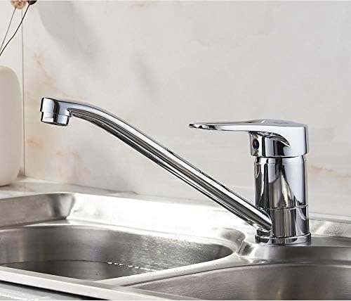 Robinet de cuisine mitigeur d'évier chromé à bec pivotant extractible