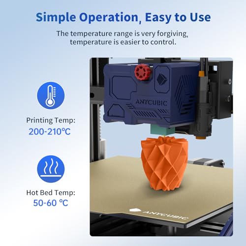 Image of ANYCUBIC PLA 3D Printer Filament, 3D Printing PLA Filament 1.75mm Dimensional Accuracy + /- 0.02mm, 1KG Spool (2.2 lbs), Vibrant Orange