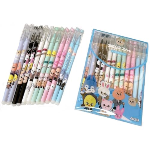 Stray K·ids Canetas esferográficas apagáveis SKZOO Stray Kids Merch SKZOO Canetas de tinta gel 0,5 m