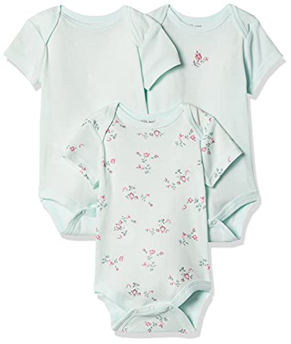Image of Little Me Clothes for Baby Girls’ 3-Pack 100% Cotton Bodysuits with Full Snap Closures, Baby Essentials, Newborn to 9 Months