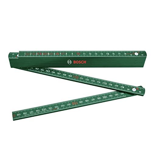 Bosch Maßstab 2m (Robuster, hochwertiger Zollstock für genaues Messen bei Heimwerkerarbeiten; glasfaserverstärktes Nylon; metrische Skala; 10 Segmente)