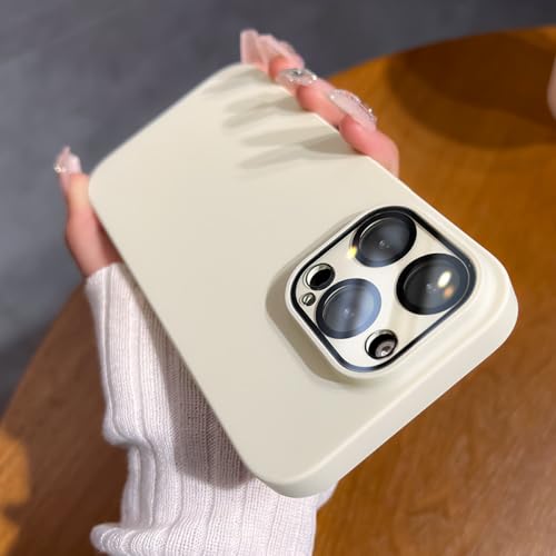 Étui de téléphone de protection complète ENILSA en verre mat de luxe blanc pour iPhone 14 Pro