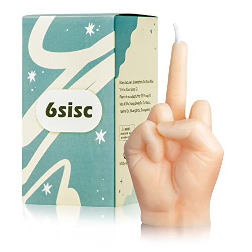 6sisc Middle Finger Scented Candle Danish Pastel Room Aesthetic Decor Pine Aromatherapy Candles Natural Soy Wax Hand Gesture Fragrance Candle for Home Bedroom Supplies Teen Birthday Gifts Flesh Color