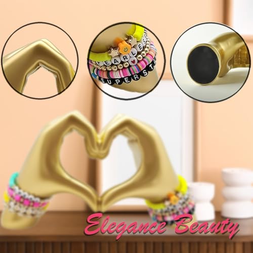 Escultura Manos en Corazón Dorado Moderna en Resina miniatura 5