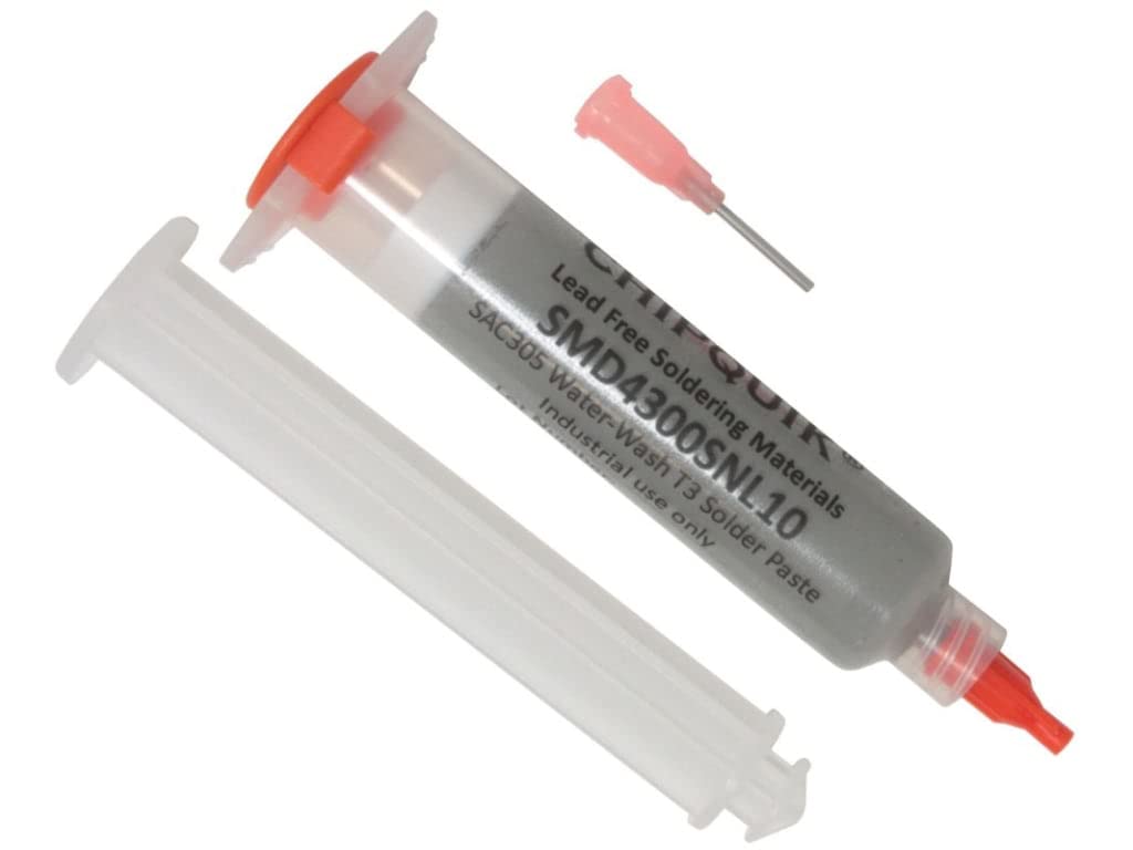 Chipquik SMD4300SNL10 Solder Paste in 35g 10cc Syringe No-Clean Water