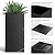 Nessxa Metal Planter Box for Outdoor Plants 15" L x 15" W x 30" H 2 Pack, Heavy Duty Steel Planter Box with Removable Insert Shelf, Rectangular Planters for Porch, Garden, Yard, Hotel (Black)