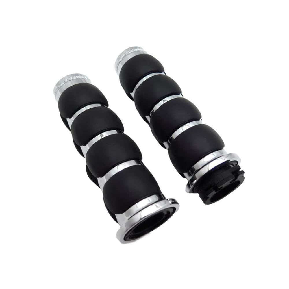 Impugnature per manico in gomma universali da 25 mm 1 "compatibili con bici da terra e moto impugnature per manubrio(Silver)