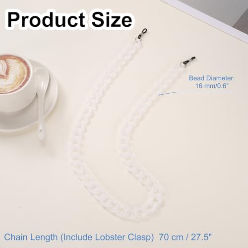 Image of uxcell Eyeglass Chains for Women, Acrylic Eyeglass Holder Chains Adjustable Sunglasses Lanyards Holder Chain for Glasses