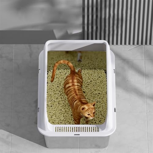 Arenero metálico para gatos grande, acero inoxidable miniatura 7