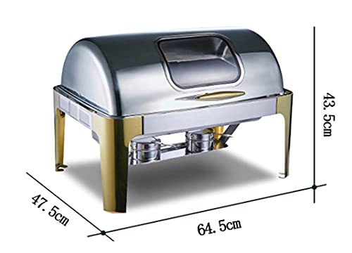 Edelstahl Buffetwärmer Chafing Dish, (9L/13L) Edelstahl Chafer mit Deckel Warmhaltebehälter Essen, Buffet Chafer und… – Bild 6