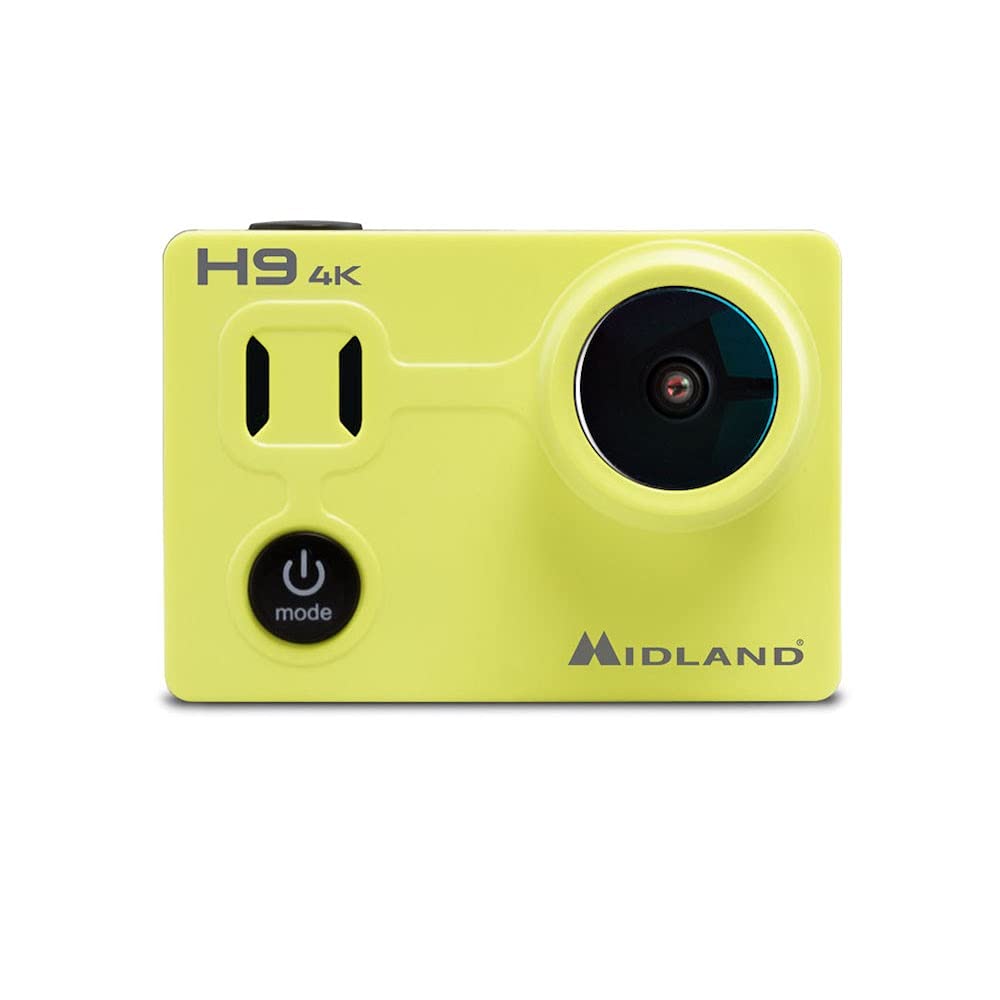 Midland Action Camera H9, Caméra 4K Ultra-Compacte, Vidéo et Photos en Time Lapse, Objectif Grand Angle, Wi-FI, Écran LCD et Boîtier Étanche 30 Mètres