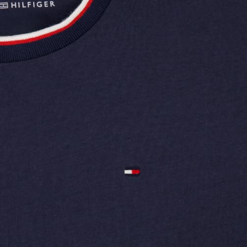 Tommy Hilfiger Boys' Short Sleeve Ringer Crew Neck T-Shirt, Soft, Comfortable, Relaxed Fit, YD Navy Blazer, 10-12 - image 2