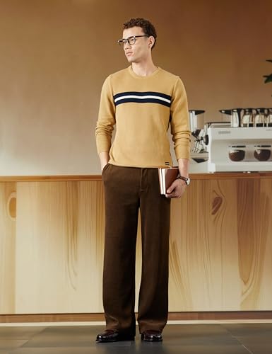 Image of Van Heusen Men's Luxury Sports Regular Fit Full Sleeve Crew Neck Sweater | Sophisticated Flair | Super Premium Fabric