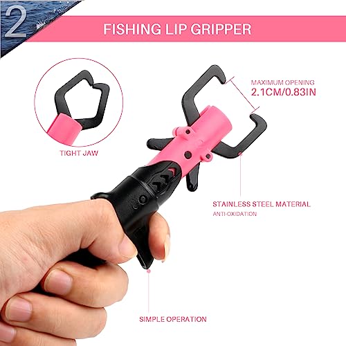 Image of mouhike Fishing Pliers Fish Lip Gripper Fishing Tool Kit Muti-Function Saltwater Fishing Line Cutter Hook Remover with Sheath Lanyard, Fly Ice Fishing Gear Fishing Gifts for Men Women